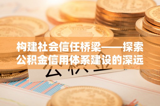 云和构建社会信任桥梁——探索公积金信用体系建设的深远意义