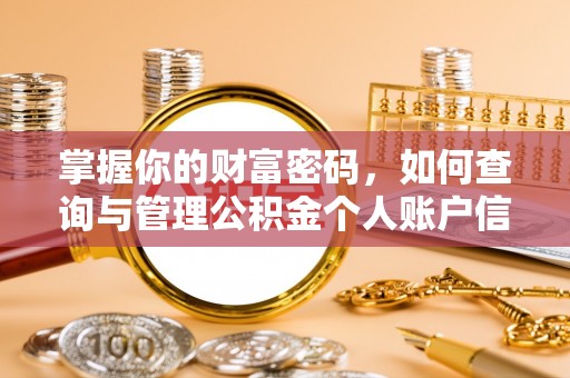 云和掌握你的财富密码，如何查询与管理公积金个人账户信息